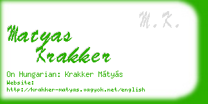 matyas krakker business card